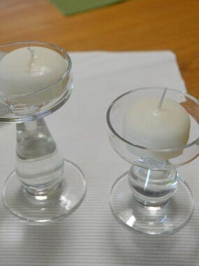 ABBOTT Double-Ended Two Glass Candle Holder
